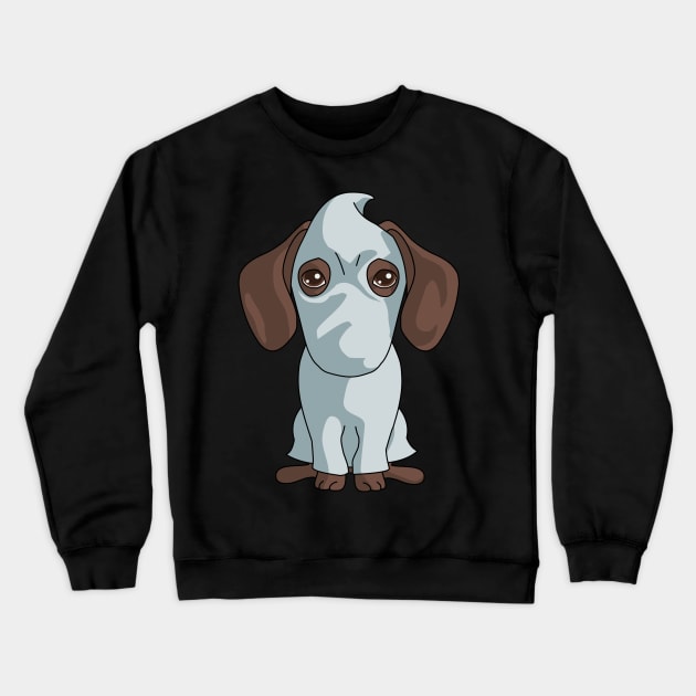 Cute Dachshund Ghost Funny Ghost Boo Halloween Gift for Dog Lovers Crewneck Sweatshirt by Blink_Imprints10